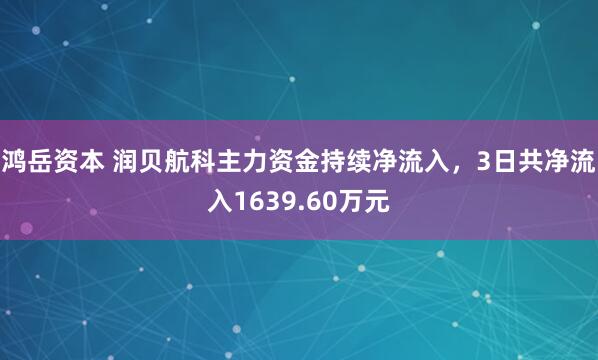 鸿岳资本 润贝航科主力资金持续净流入，3日共净流入1639.60万元