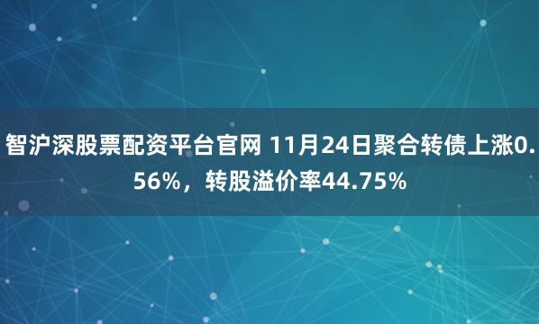 智沪深股票配资平台官网 11月24日聚合转债上涨0.56%，转股溢价率44.75%